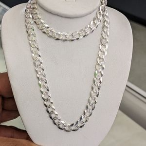 925 Sterling Silver Cuban Diamond Cut Chain